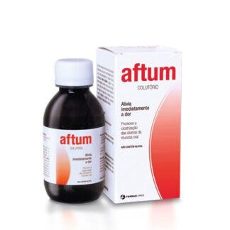 O Aftum Colutório é uma solução oral inovadora, apresentada em um frasco de 150ml,