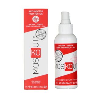 Moskout Spray Anti-Insetos para Têxteis, não mancha e não confere qualquer coloração aos tecidos. Cheiro desvanecente. Efeito prolongado: Proteção eficaz durante 30 dias ou 5 lavagens.