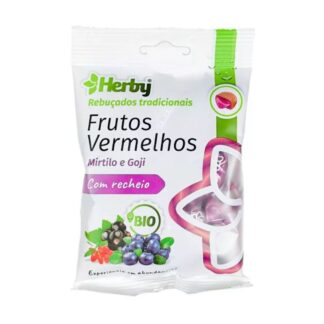 Experimente o poder natural dos rebuçados Herby para a tosse com frutos vermelhos, uma combinação única de mirtilo,