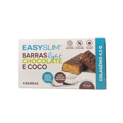 EasySlim Barra Light Chocolate e Coco – 4 Unidades