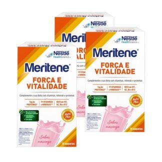 Nestlé Meritene Força Vitalidade Batido Morango 3x15 Saquetas