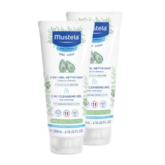 Mustela Gel Capilar y Corporal 2 en 1 2x200ml - Higiene suave y práctica desde el nacimiento