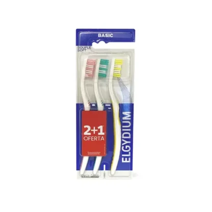Elgydium Escova de Dentes Basic Soft 2+1