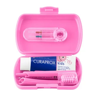 Curaprox Kit de Viagem Kids - Rosa (6-12 anos)