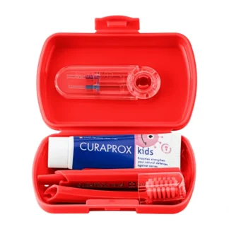 Kit de viaje para niños Curaprox - Rojo (6-12 años)