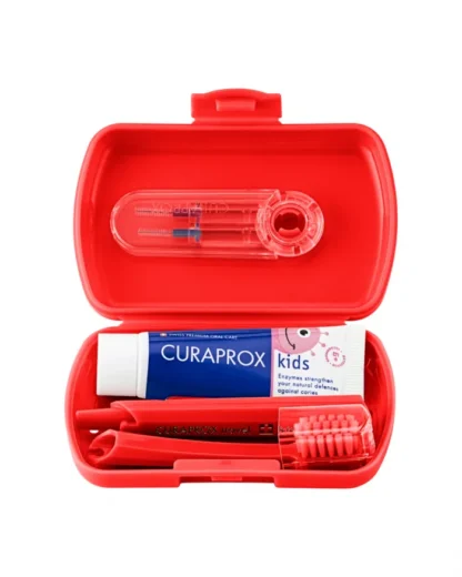Kit de viaje para niños Curaprox - Rojo (6-12 años)